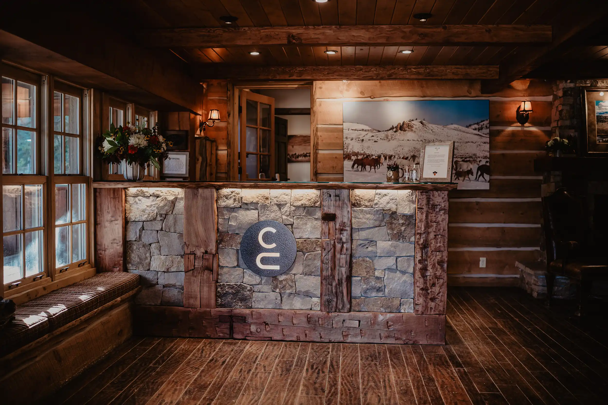 the front desk at C Lazy U Ranch hunting lodge