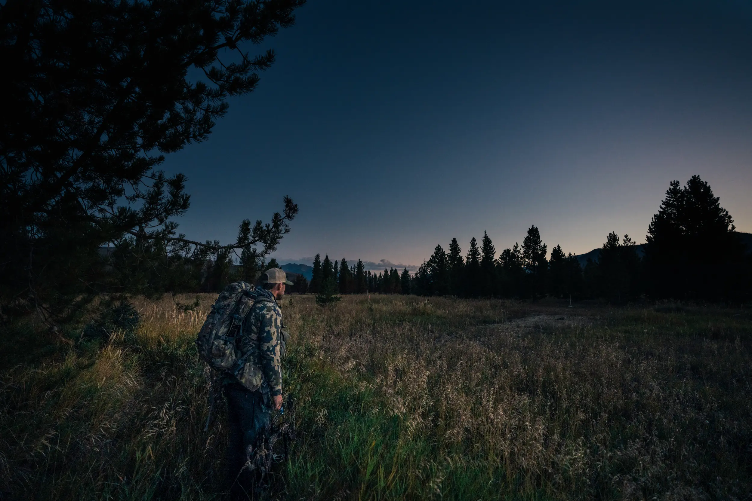 A hunter heads out at dawn to hunt at C Lazy U Outfitters