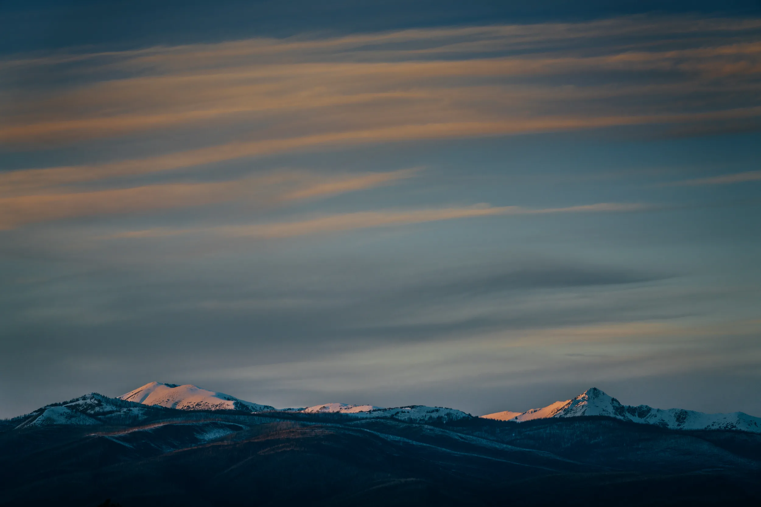 Serene mountain view in early morning